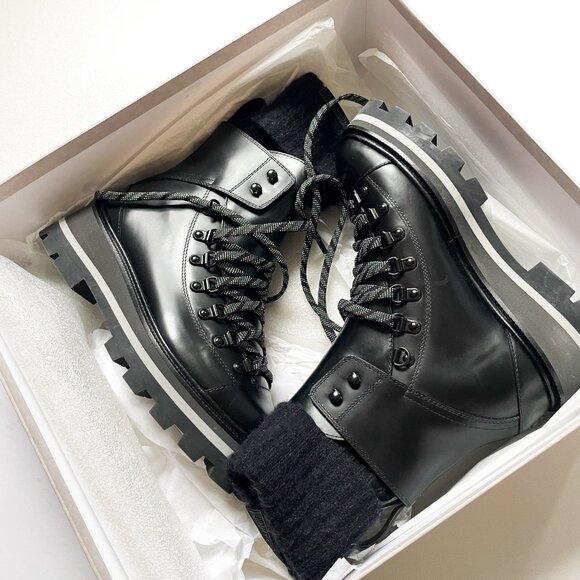 JIMMY CHOO Chike Leather Ankle Boots Black Size IT 37 US 7 NEW IN BOX - Picture 4 of 15